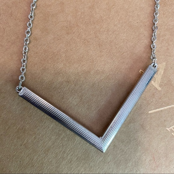 Silver Emerald Cut Cubic Zirconia Long Necklace - Picture 4 of 7